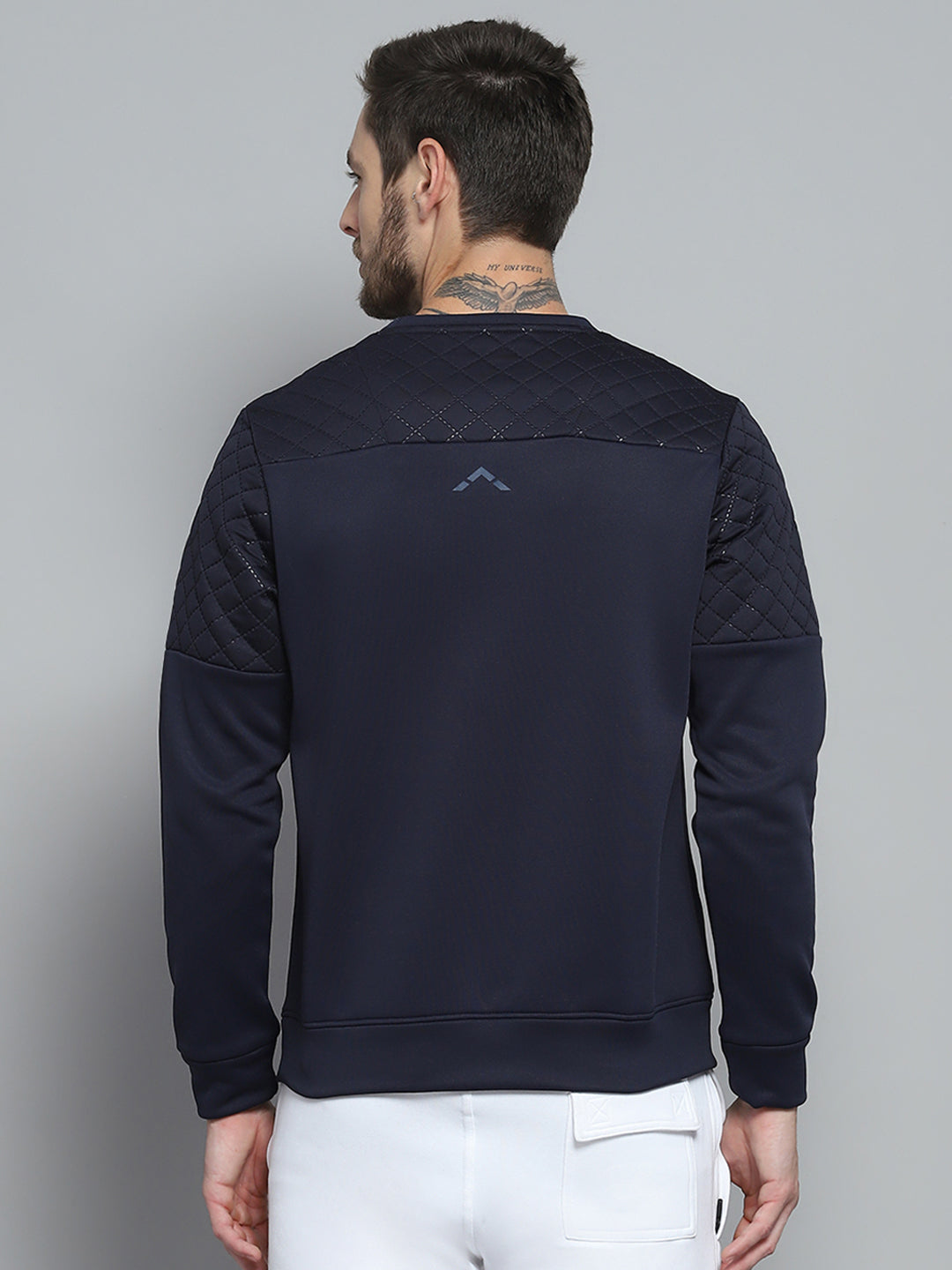 Rock.it Men Navy Blue Printed Round Neck Full Sleeve Sweatshirt