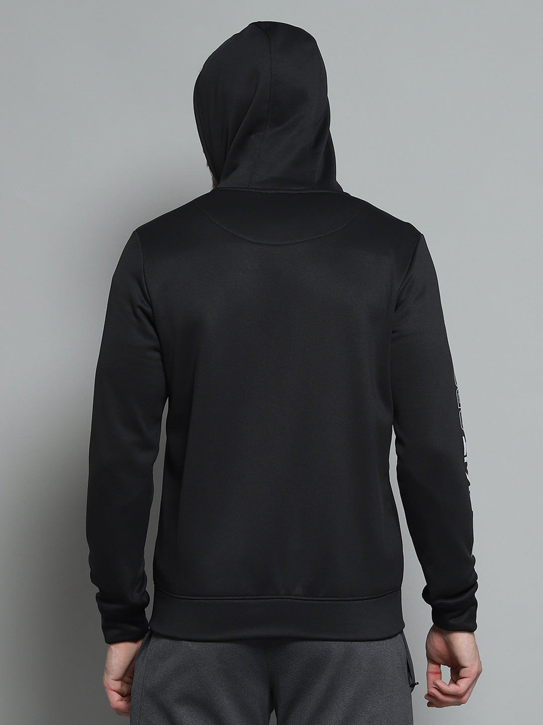 Rock.it Men Black Printed Hooded Full Sleeve Sweatshirt
