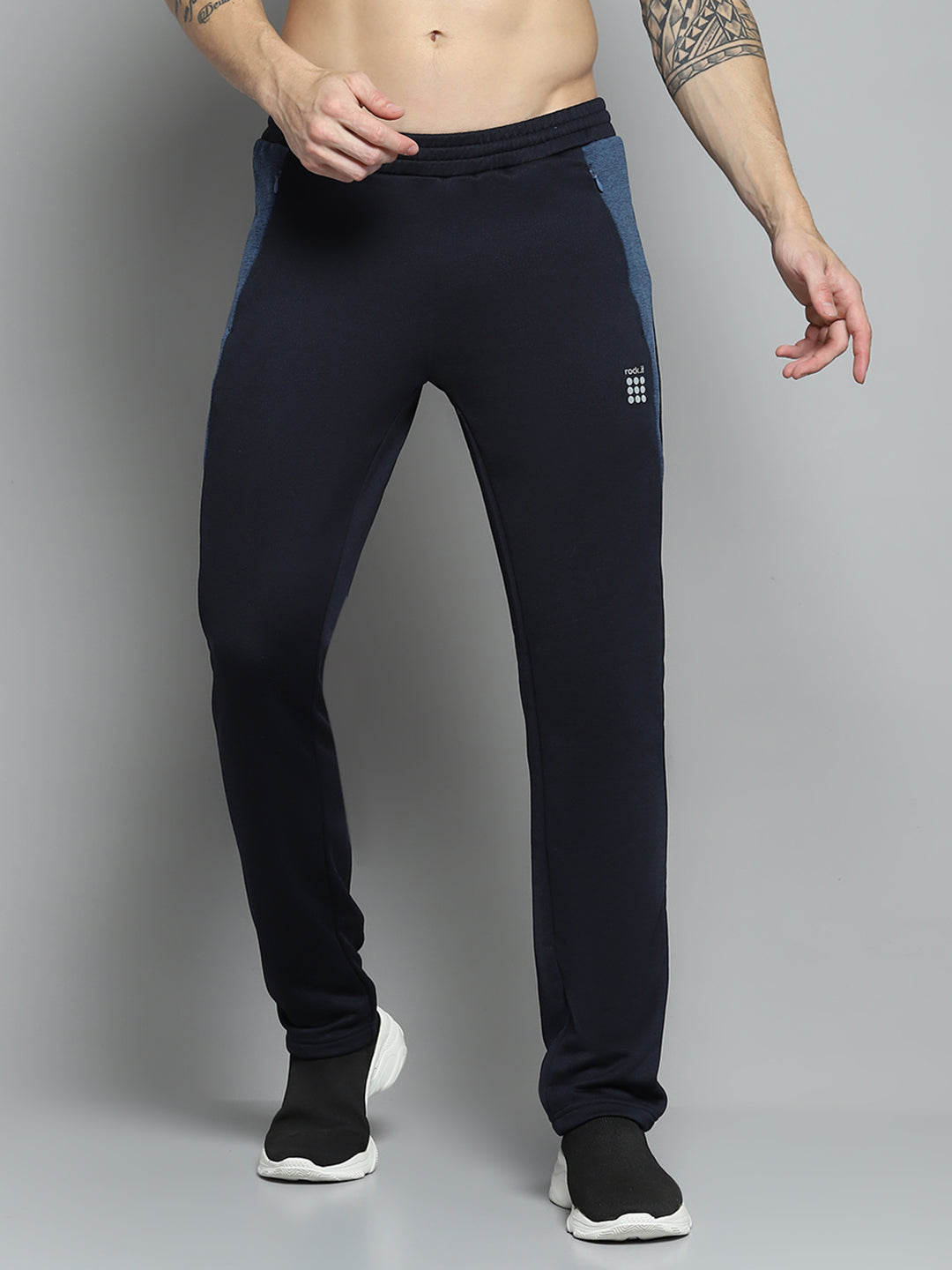 Rock.it Men Navy Blue Solid Lower