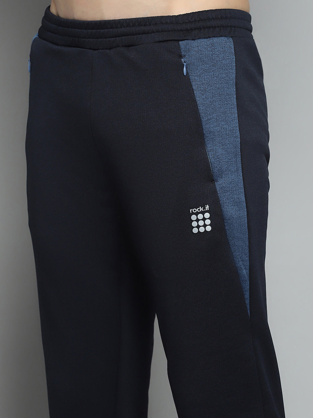 Rock.it Men Navy Blue Solid Lower