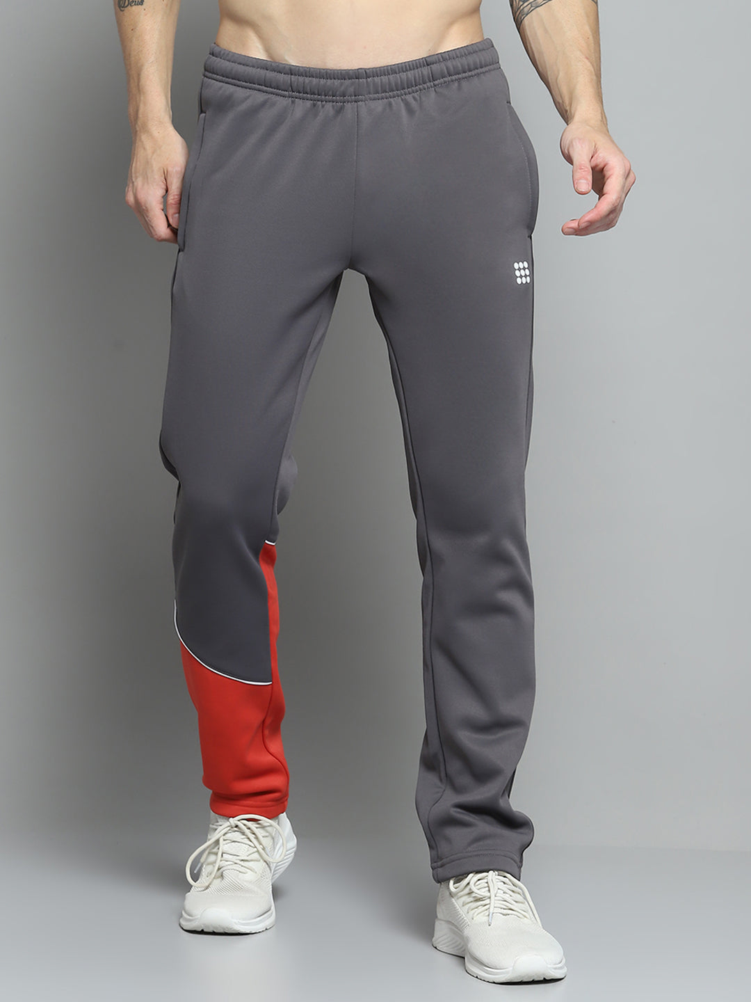 Rock.it Men Red Printed Mock Neck Full Sleeve Winter Tracksuit