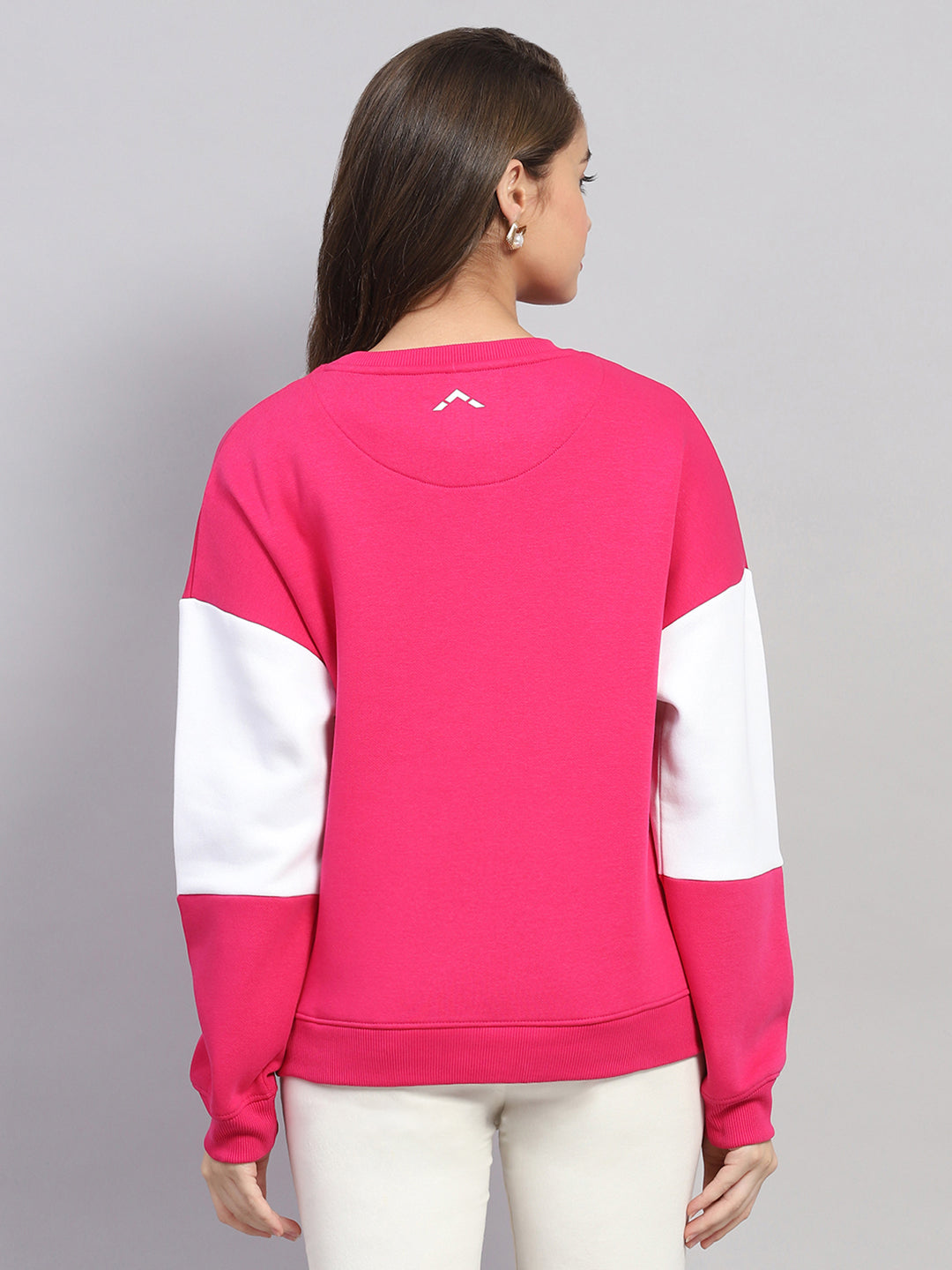 Rock.it Women Pink Printed Round Neck Full Sleeve Sweatshirt