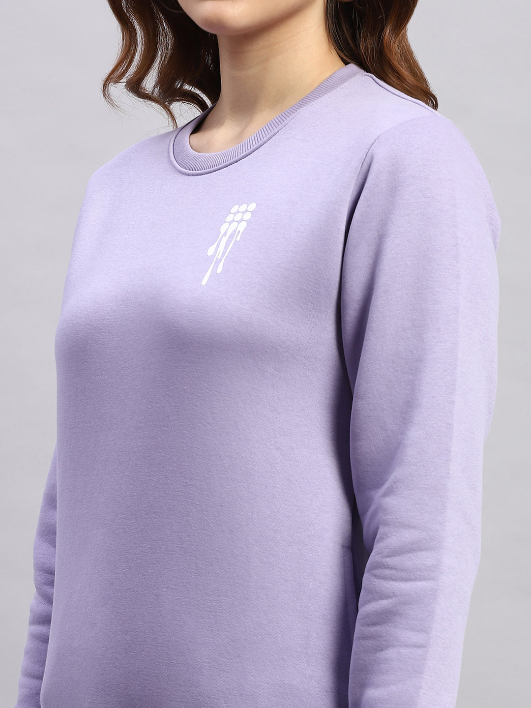 Rock.it Women Purple Printed Round Neck Full Sleeve Sweatshirt