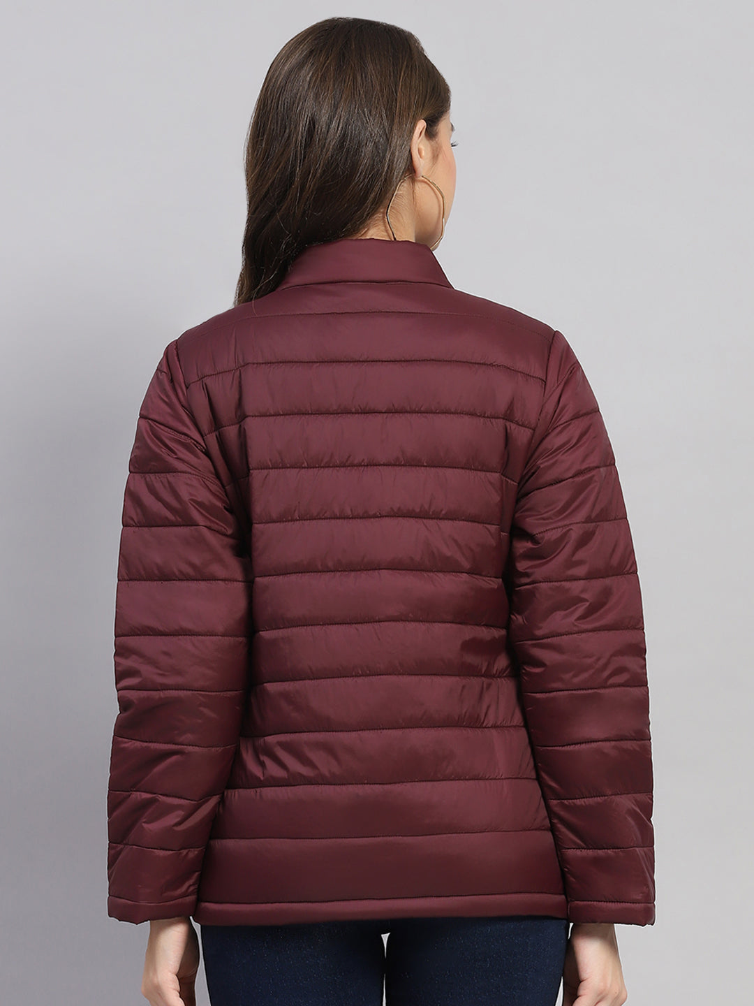 Rock.it Women Rust Solid Mock Neck Full Sleeve Jacket