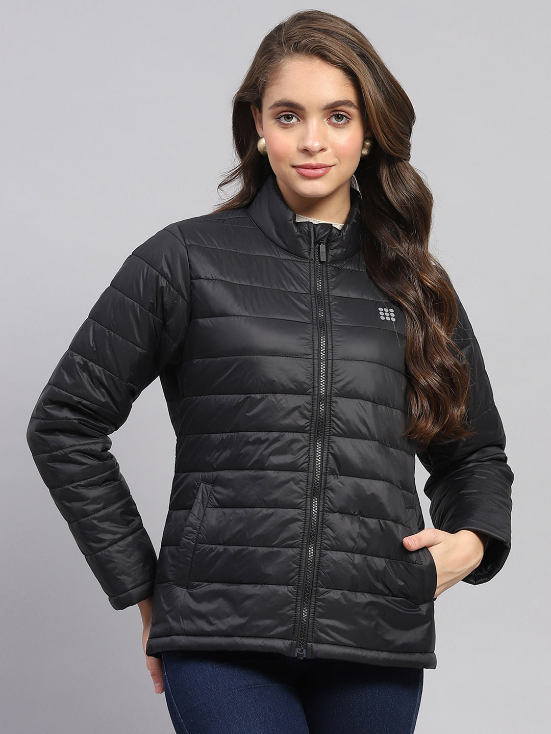 Rock.it Women Black Solid Mock Neck Full Sleeve Jacket