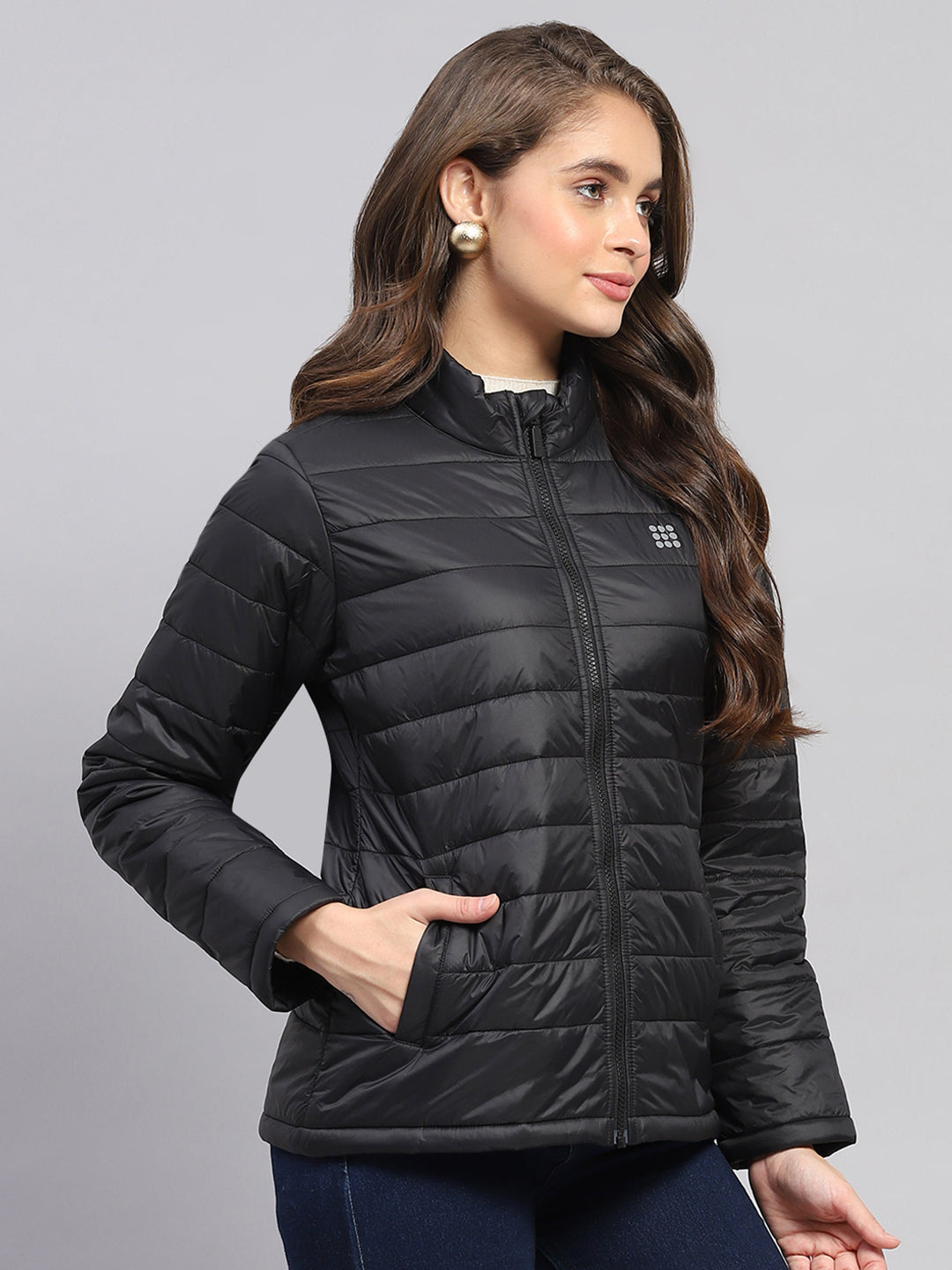 Rock.it Women Black Solid Mock Neck Full Sleeve Jacket