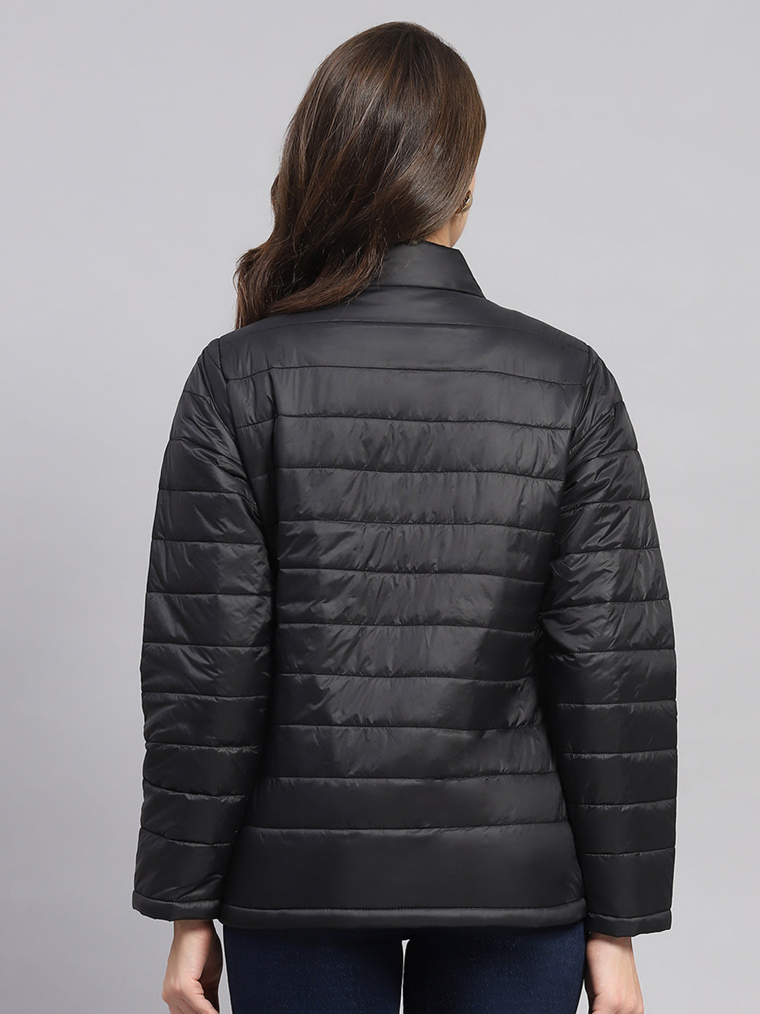 Rock.it Women Black Solid Mock Neck Full Sleeve Jacket