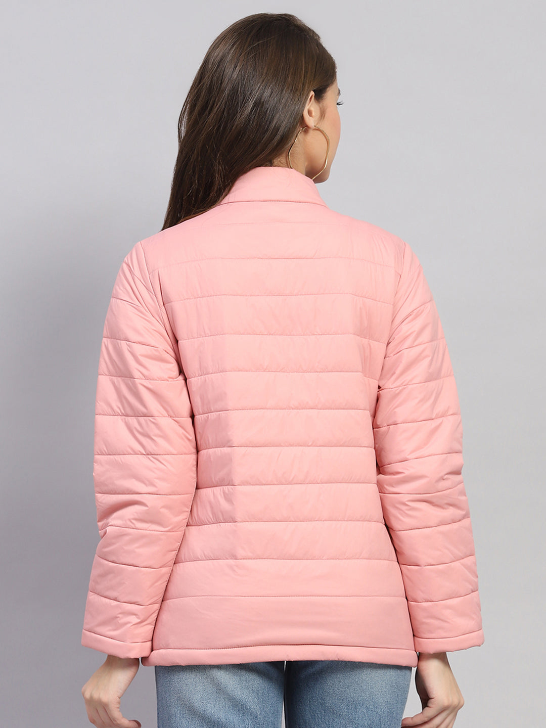 Rock.it Women Pink Solid Mock Neck Full Sleeve Jacket