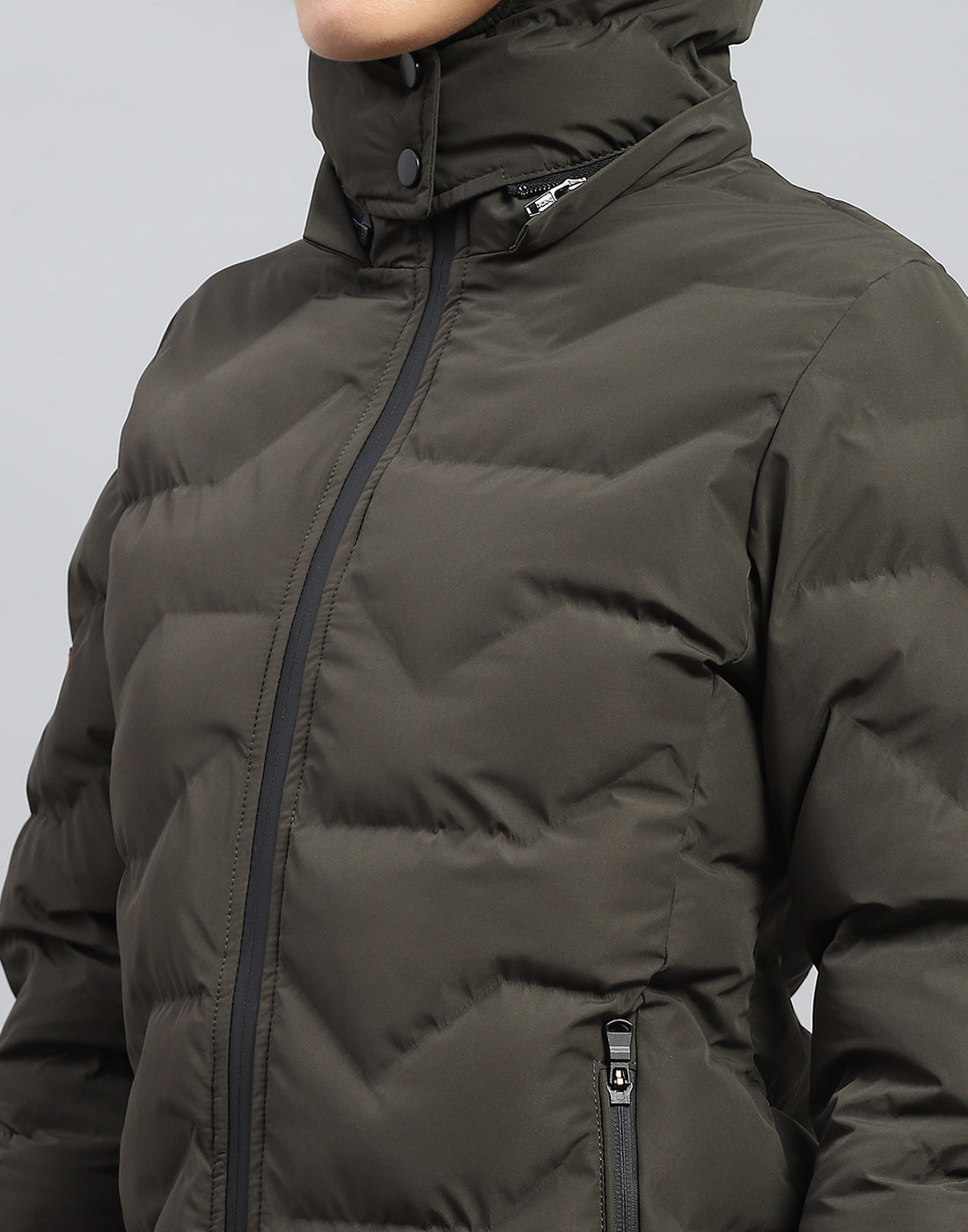 Rock.it Women Olive Solid Hooded Full Sleeve Heating Jacket