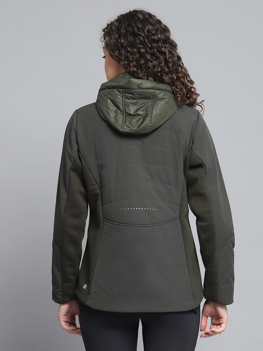 Rock.it Women Olive Solid Detachable Hood Full Sleeve Jacket