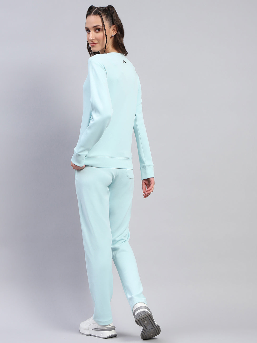 Rock.it Women Blue Solid Round Neck Full Sleeve Cords Set