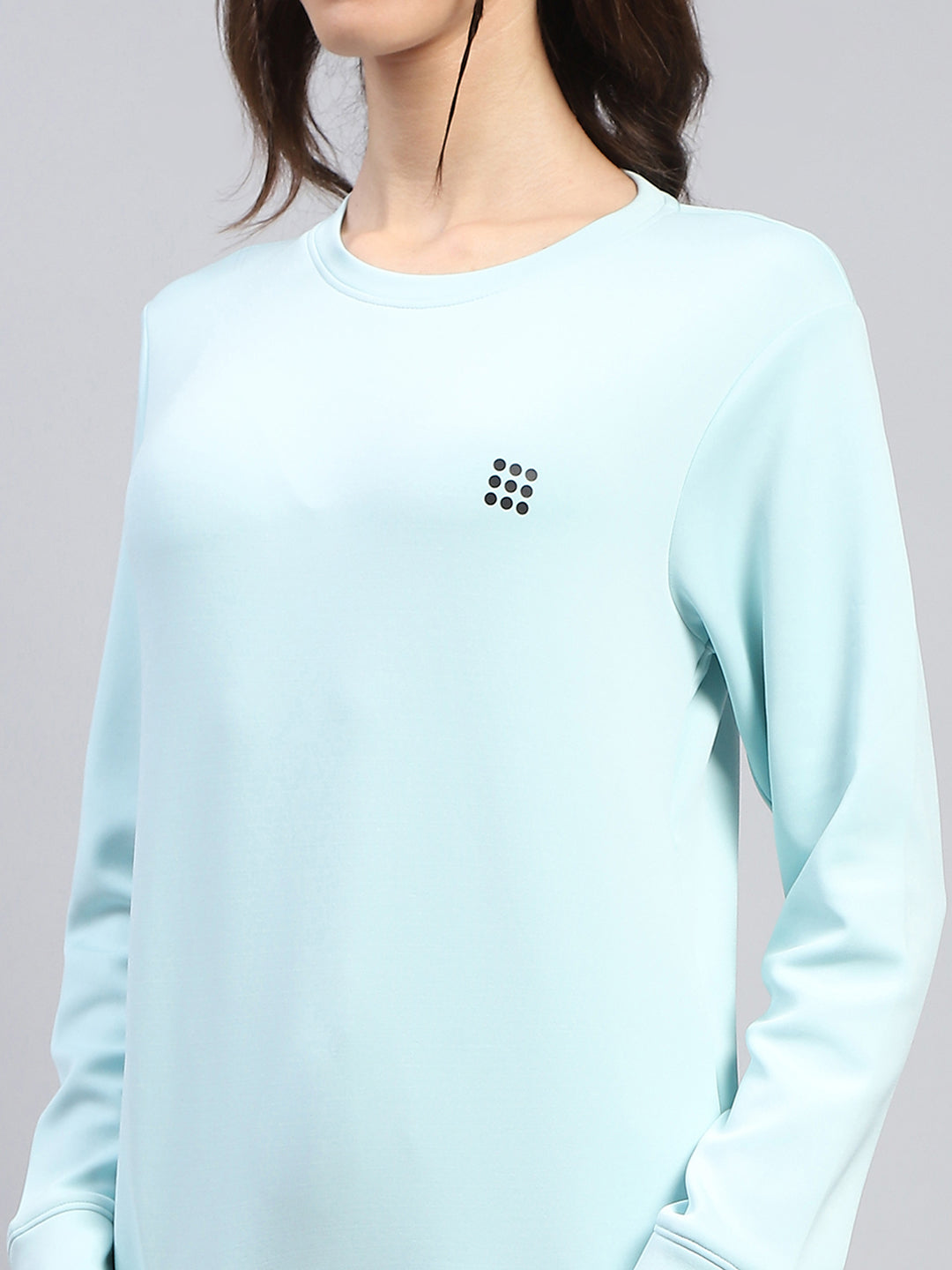 Rock.it Women Blue Solid Round Neck Full Sleeve Cords Set