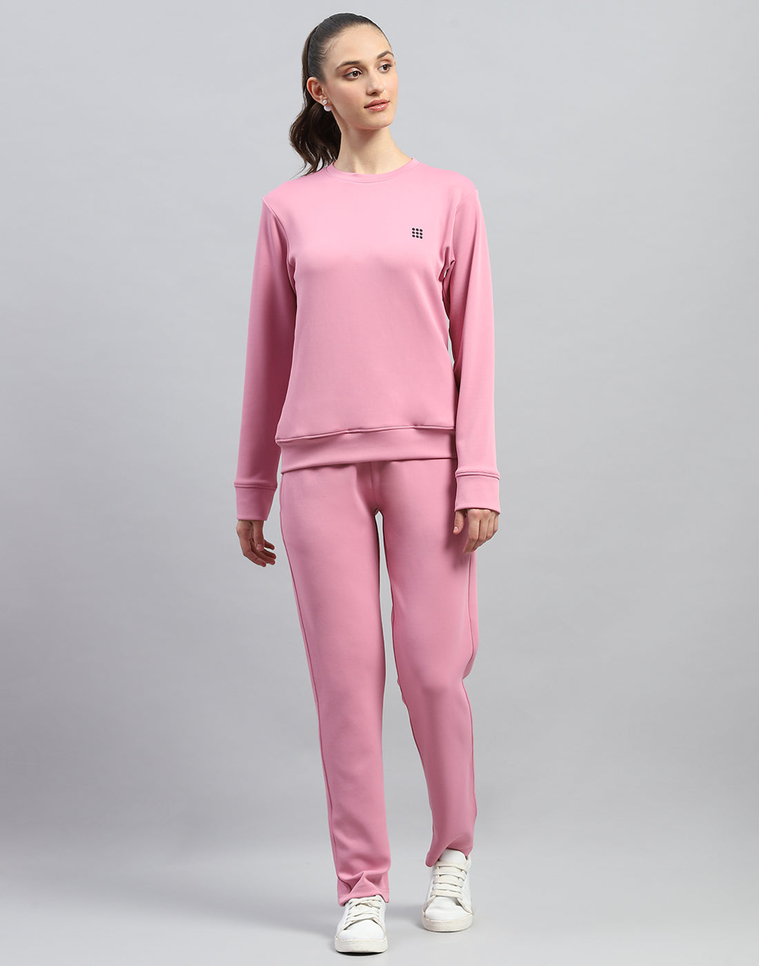 Rock.it Women Pink Solid Round Neck Full Sleeve Cords Set