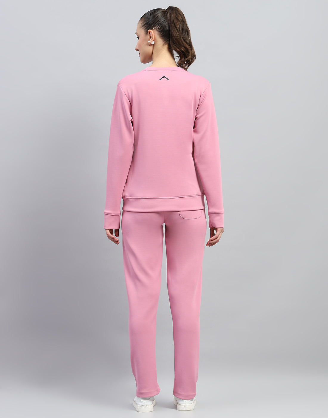 Rock.it Women Pink Solid Round Neck Full Sleeve Cords Set