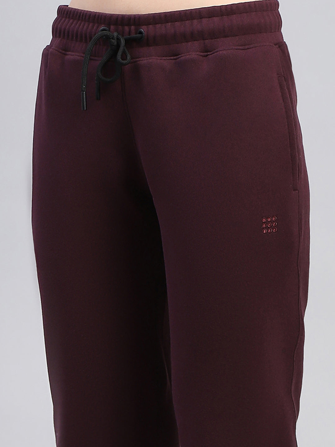 Rock.it Women Maroon Solid Hooded Full Sleeve Tracksuit