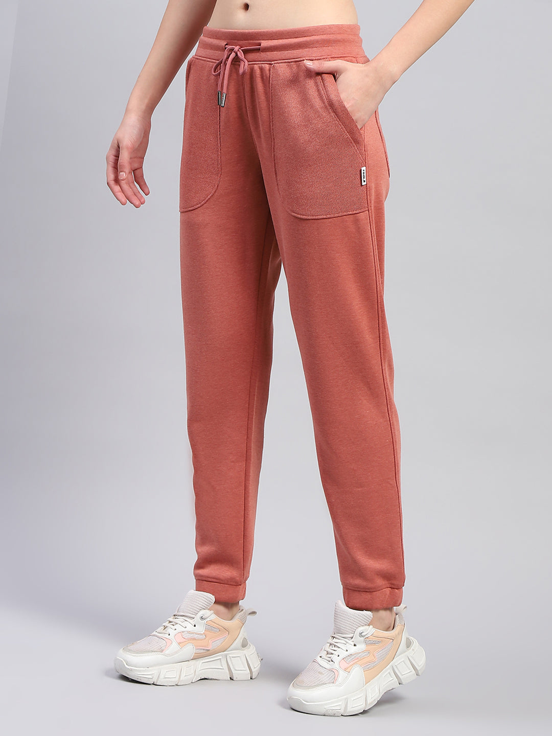 Rock.it Women Rust Solid High Neck Full Sleeve Tracksuit