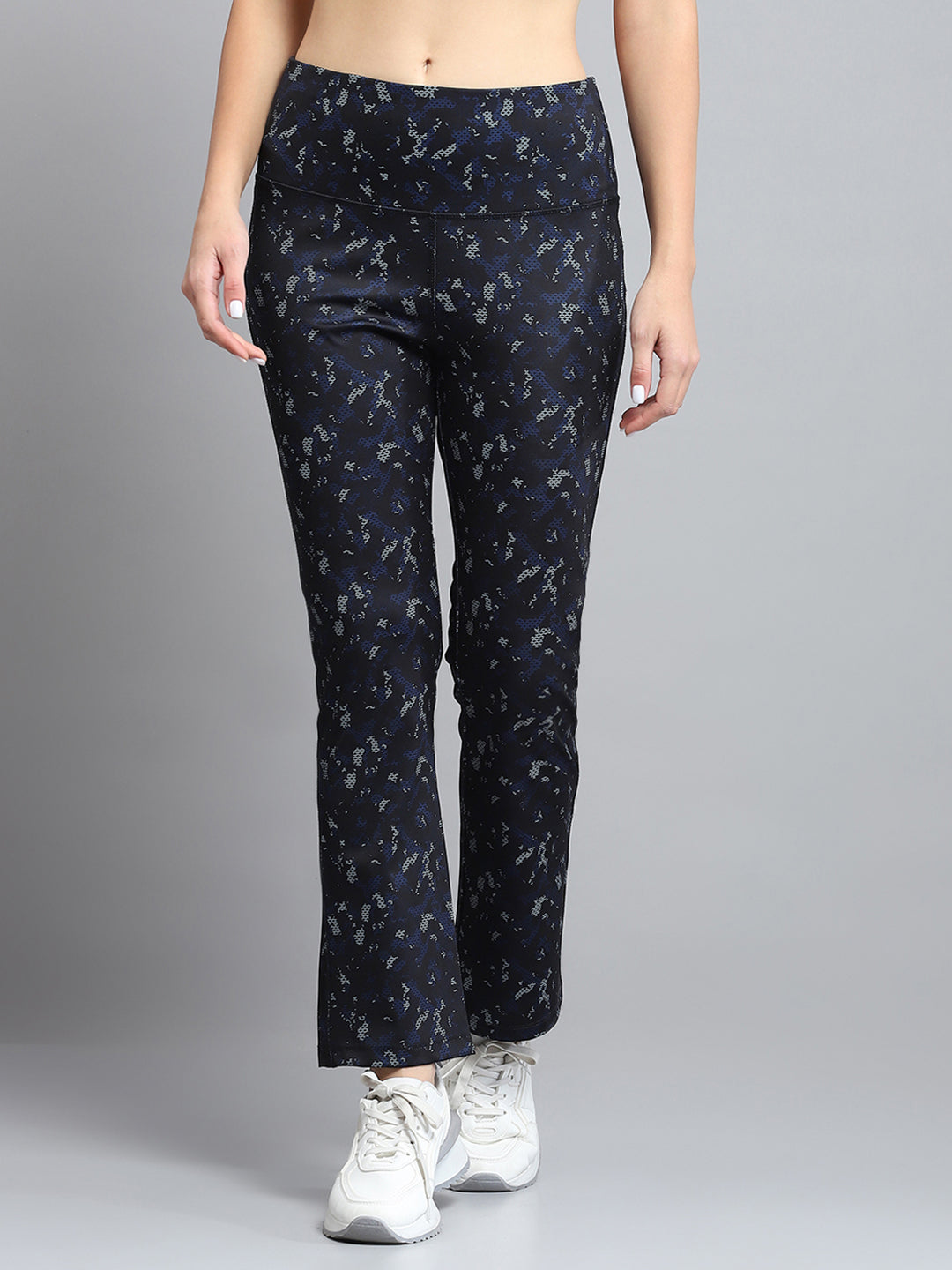 Rock.it Women Black Printed Mock Neck Full Sleeve Tracksuit