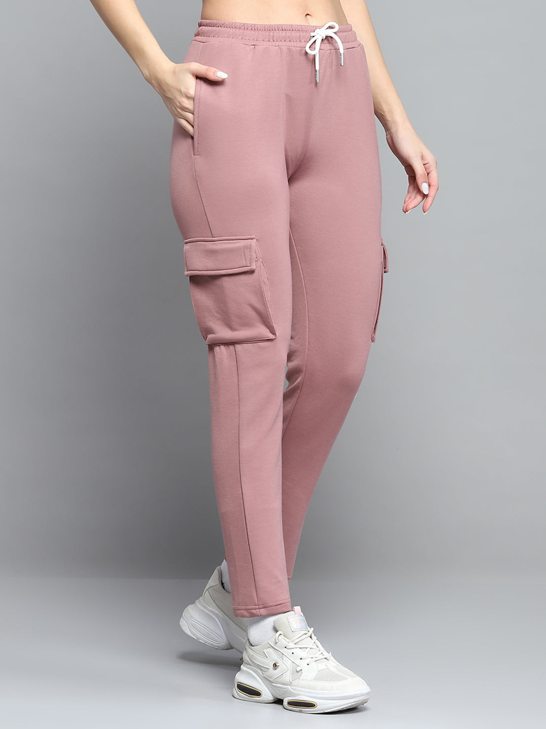 Rock.it Women Peach Solid Regular Fit Lower