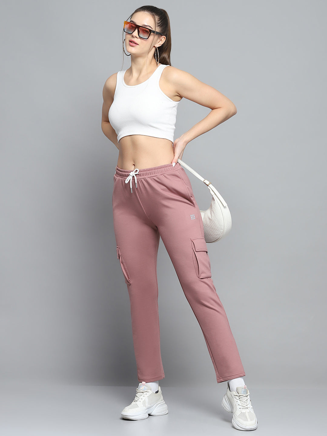 Rock.it Women Peach Solid Regular Fit Lower