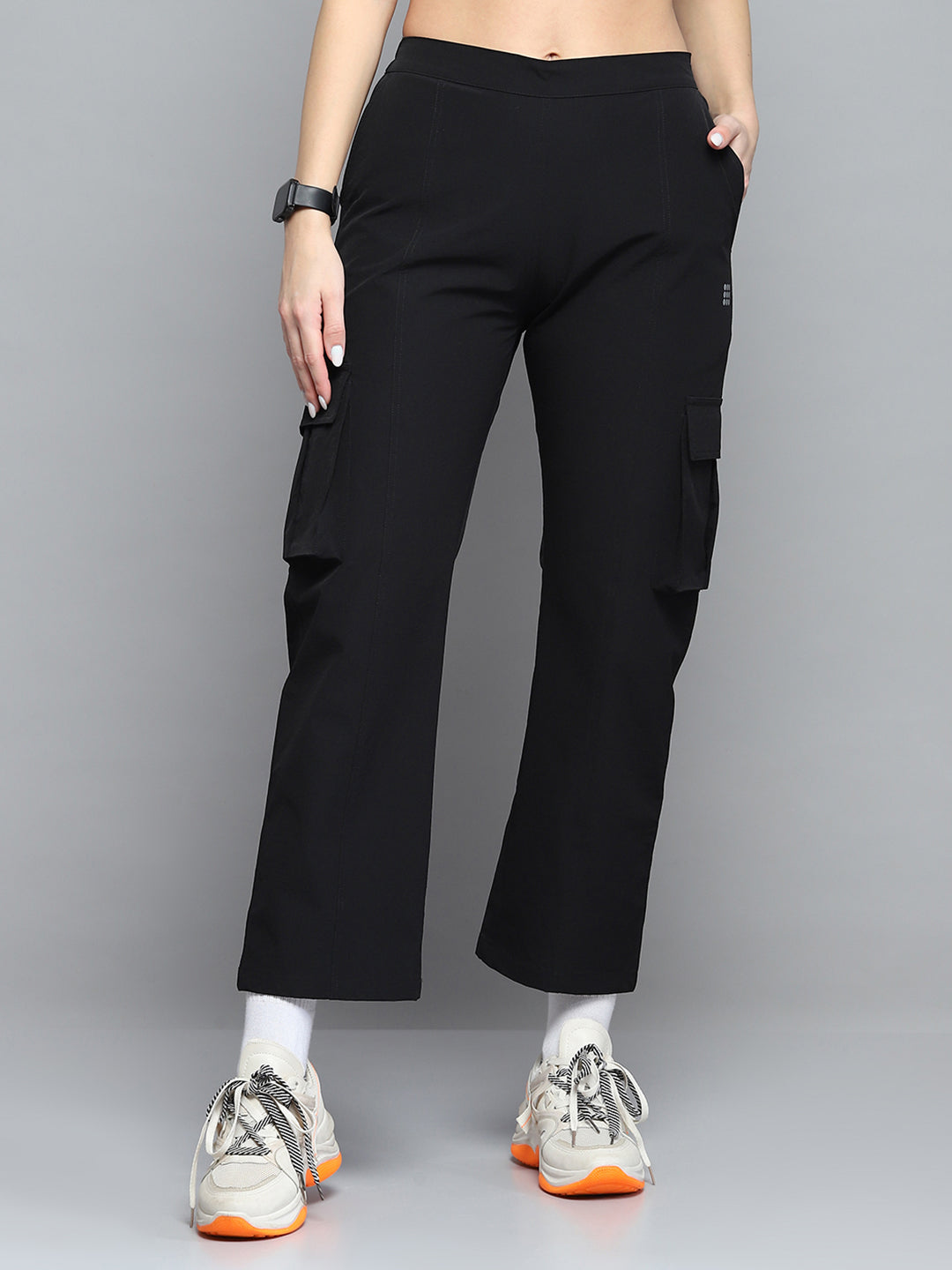 Rock.it Women Black Solid Regular Fit Lower