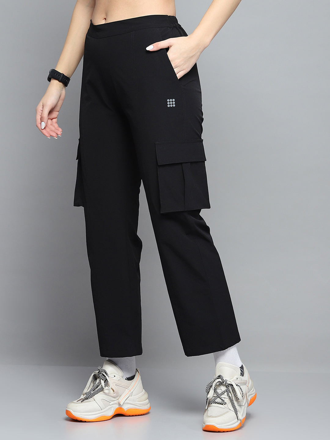 Rock.it Women Black Solid Regular Fit Lower
