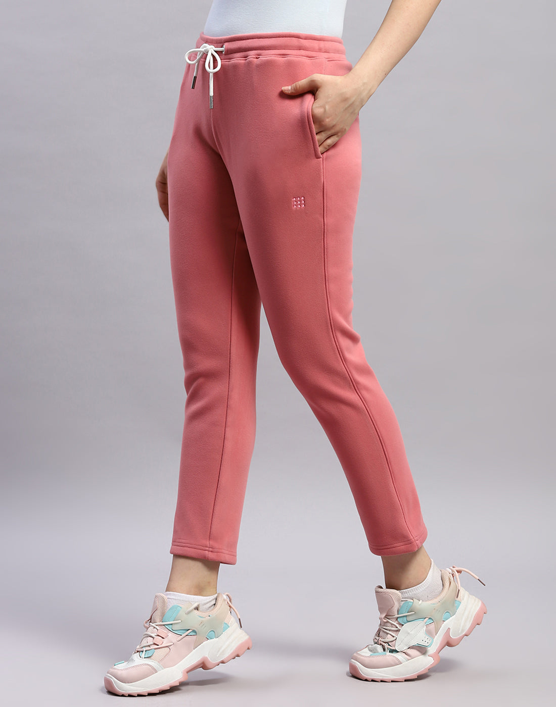 Rock.it Women Peach Solid Regular Fit Winter Trackpant