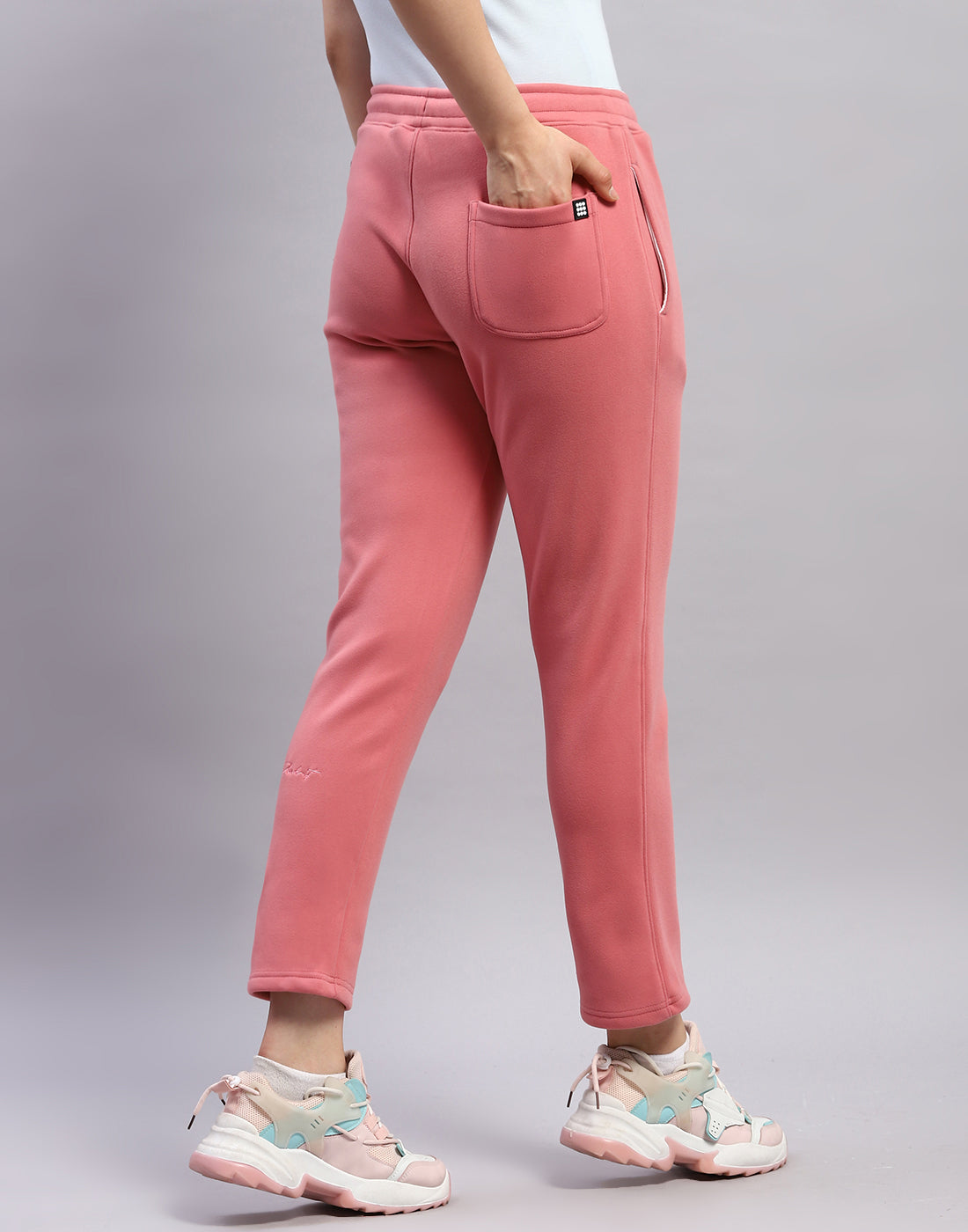 Rock.it Women Peach Solid Regular Fit Winter Trackpant