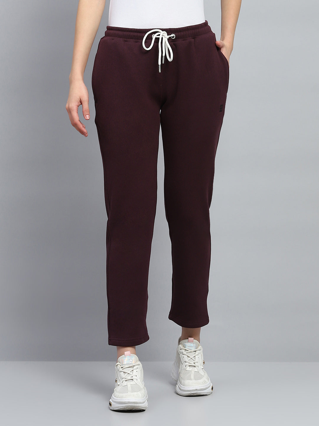 Rock.it Women Maroon Solid Regular Fit Lower
