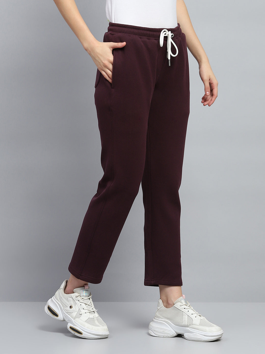 Rock.it Women Maroon Solid Regular Fit Lower