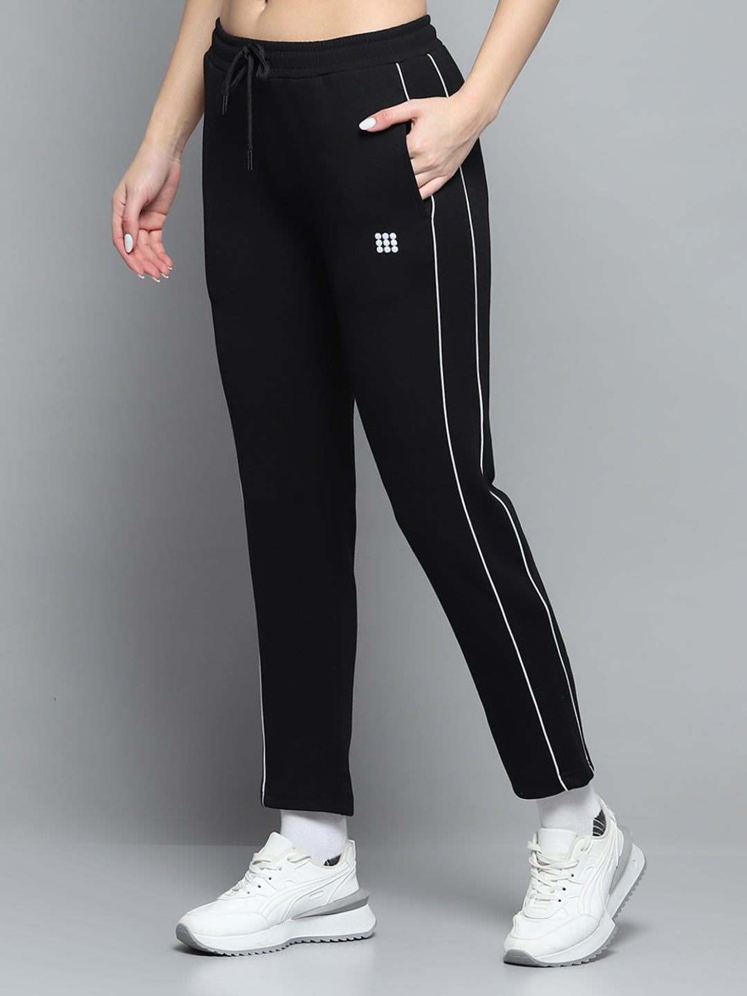 Rock.it Women Black Solid Regular Fit Lower