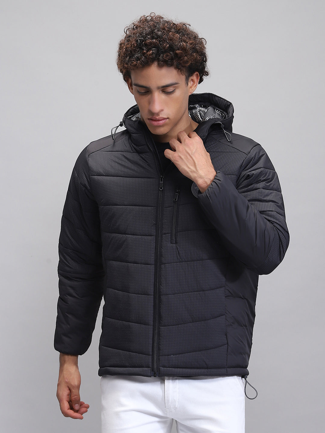 Rock.it Men Black Solid Hooded Full Sleeve Jacket