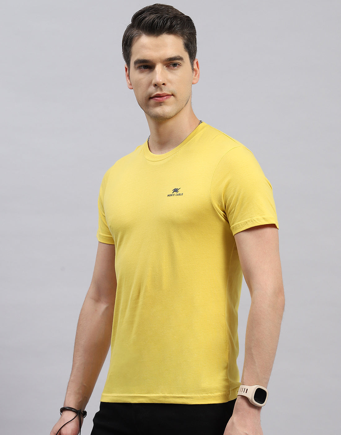 Men Green, Pink & Yellow Solid Round Neck Half Sleeve T-Shirt (Pack of 3)