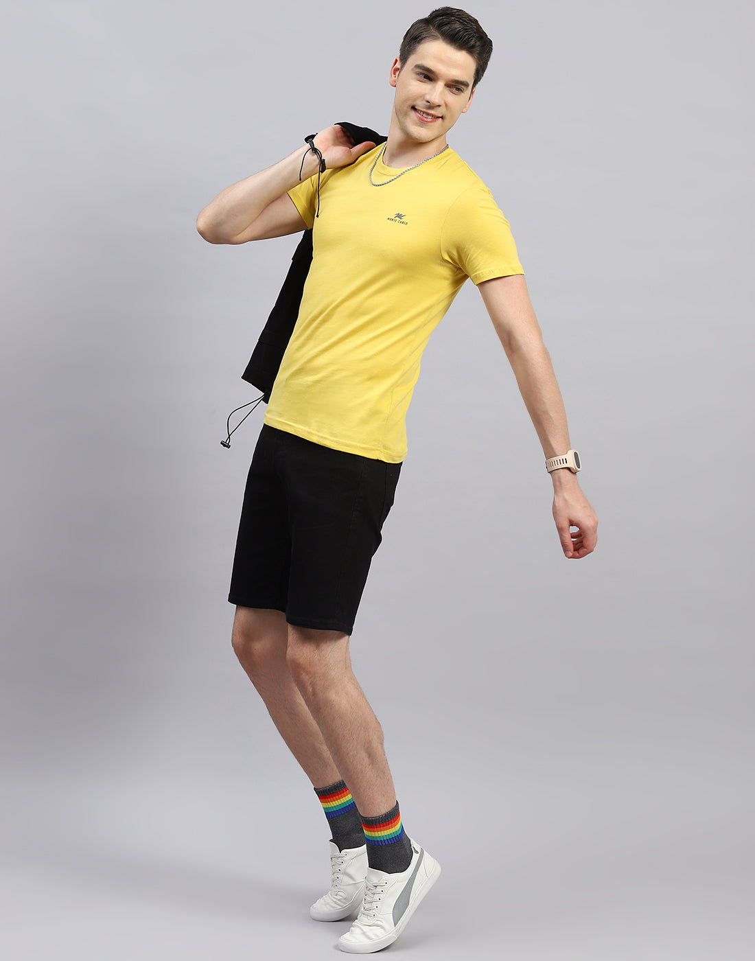 Men Green, Pink & Yellow Solid Round Neck Half Sleeve T-Shirt (Pack of 3)