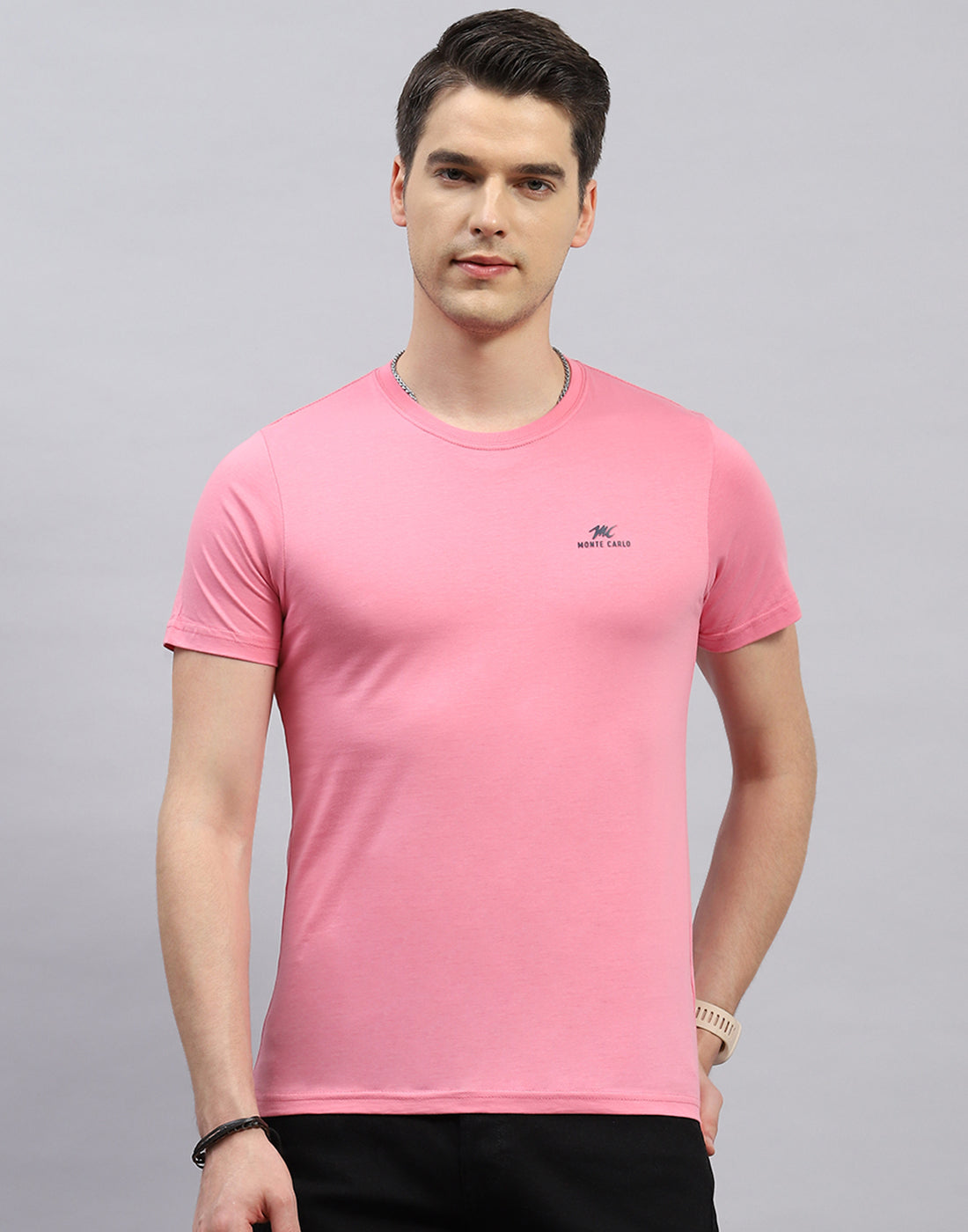 Men Green, Pink & Yellow Solid Round Neck Half Sleeve T-Shirt (Pack of 3)