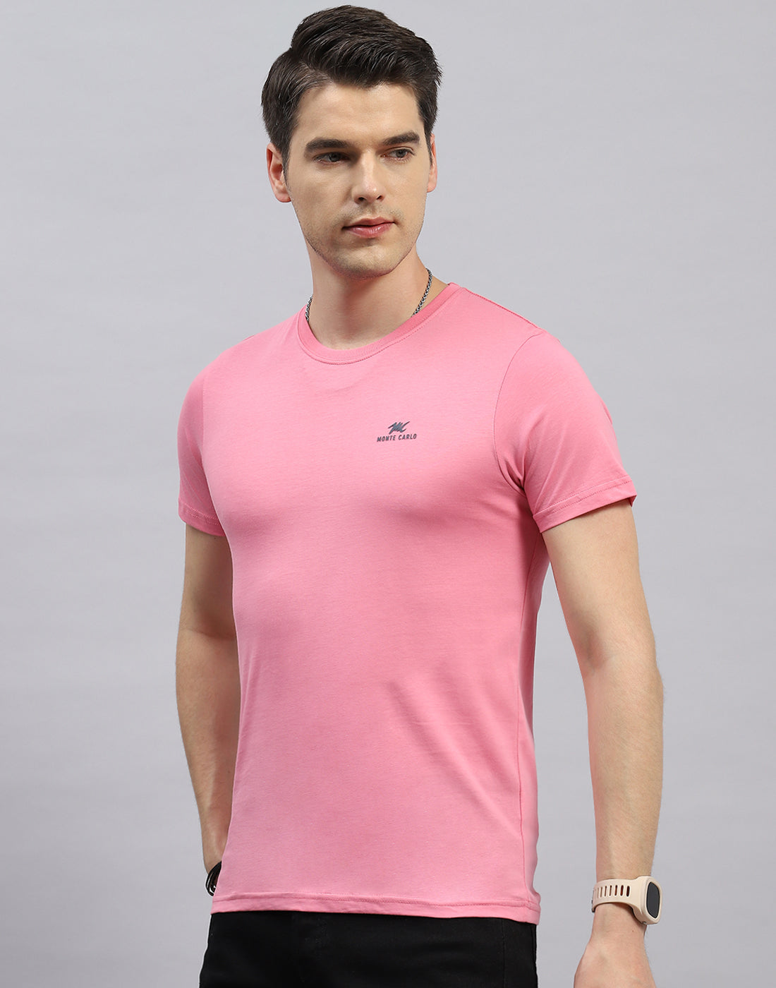 Men Green, Pink & Yellow Solid Round Neck Half Sleeve T-Shirt (Pack of 3)
