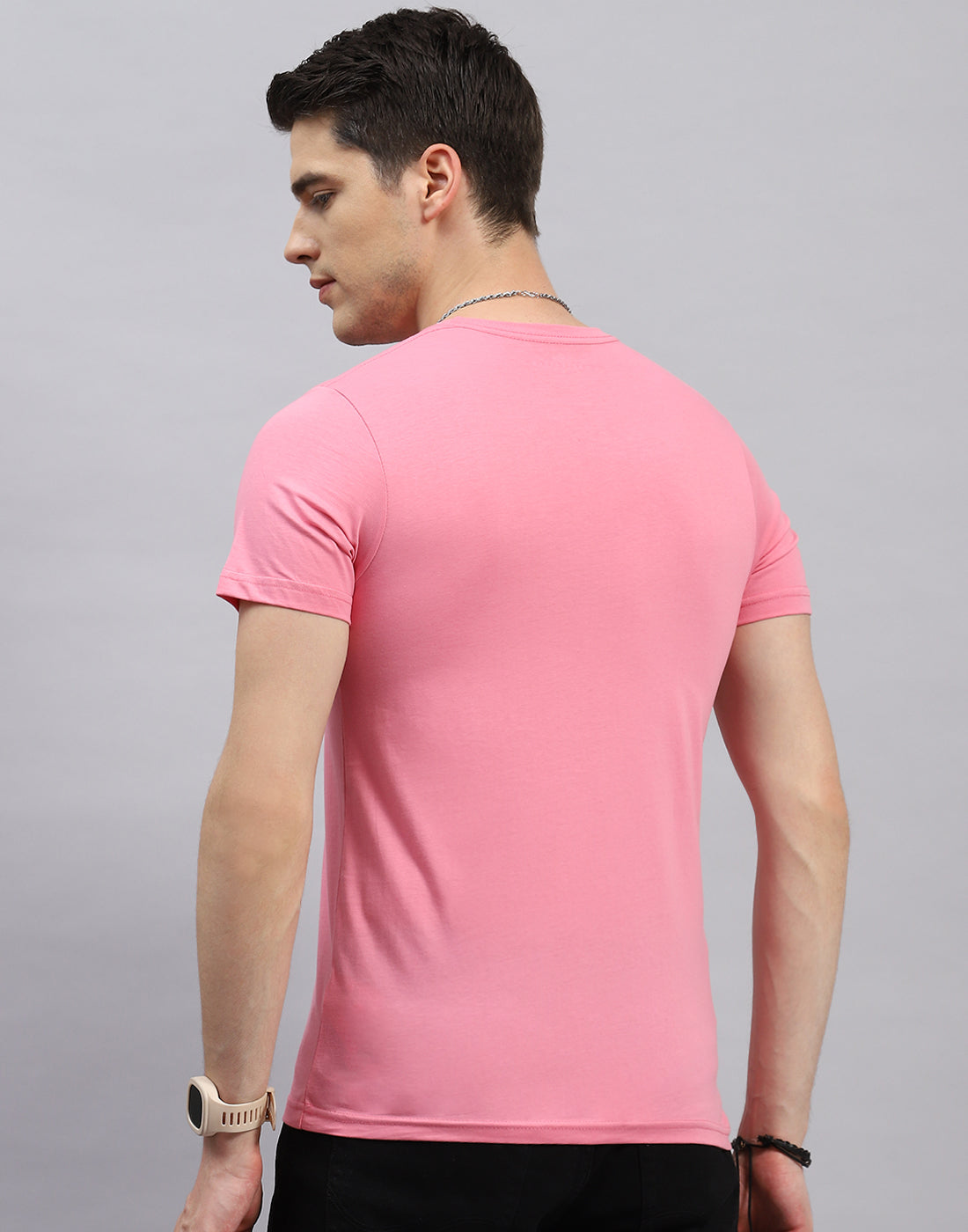 Men Green, Pink & Yellow Solid Round Neck Half Sleeve T-Shirt (Pack of 3)