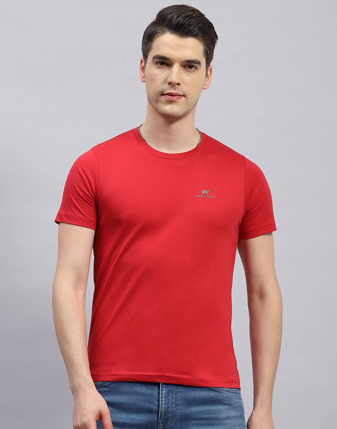 Men Navy Blue, White & Red Solid Round Neck Half Sleeve T-Shirt (Pack of 3)