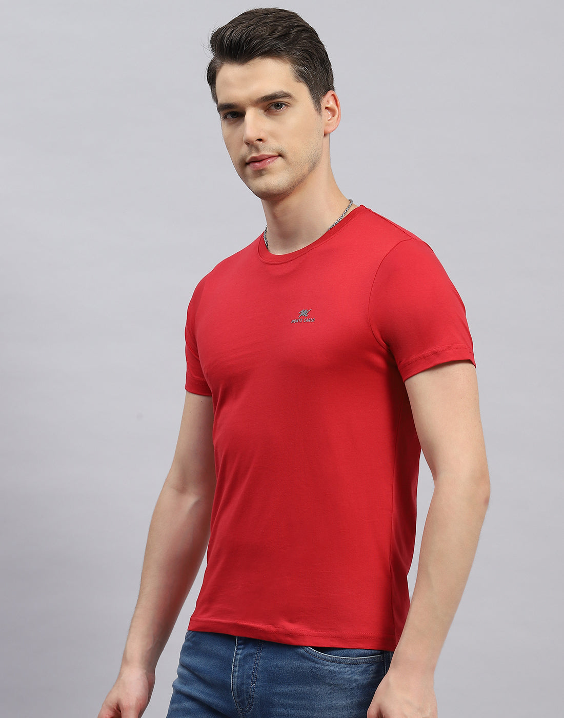 Men Navy Blue, White & Red Solid Round Neck Half Sleeve T-Shirt (Pack of 3)
