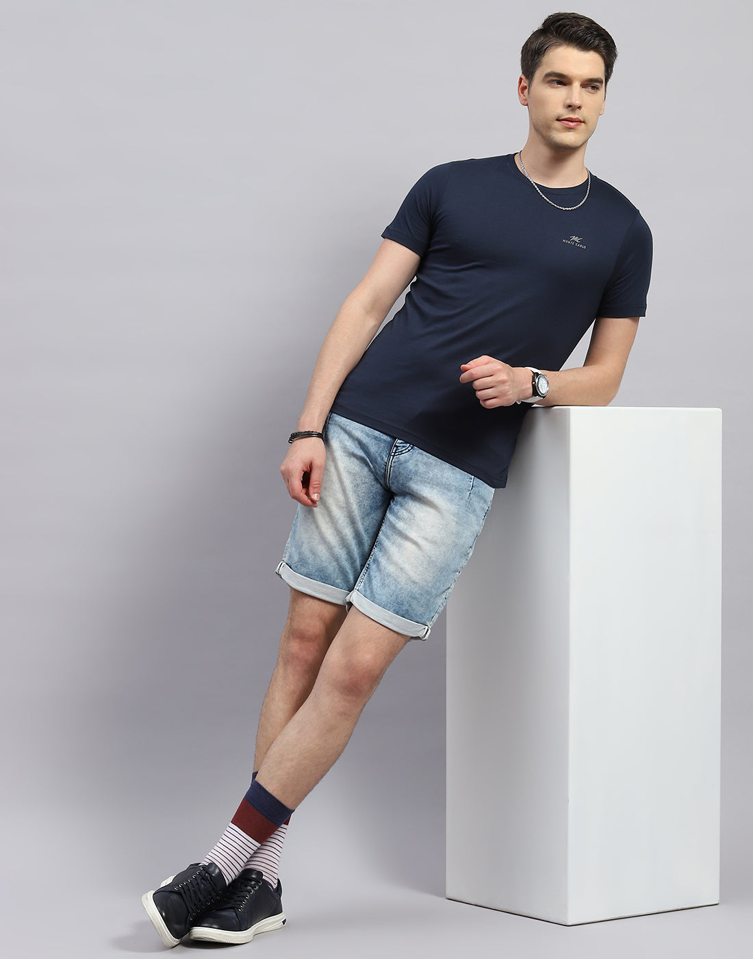 Men Blue, Navy Blue & Teal Blue Solid Round Neck Half Sleeve T-Shirt (Pack of 3)