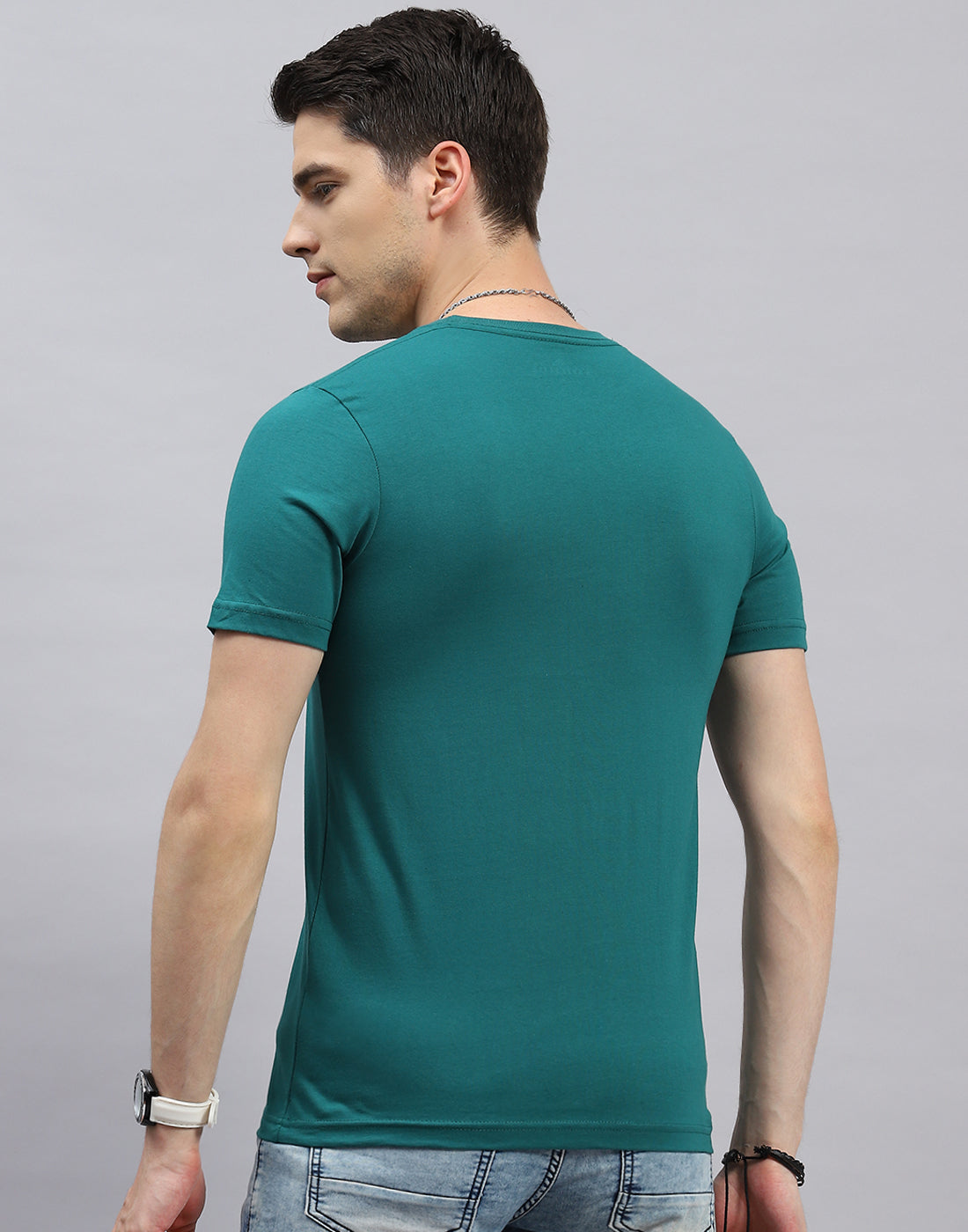 Men Blue, Navy Blue & Teal Blue Solid Round Neck Half Sleeve T-Shirt (Pack of 3)