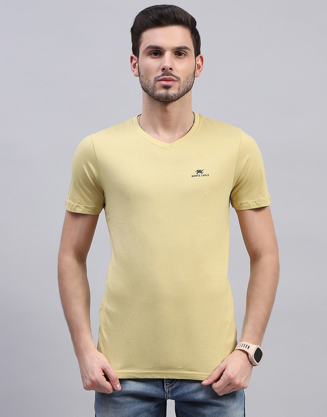 Men Multicolor Solid V Neck Half Sleeve T-Shirt (Pack of 3)