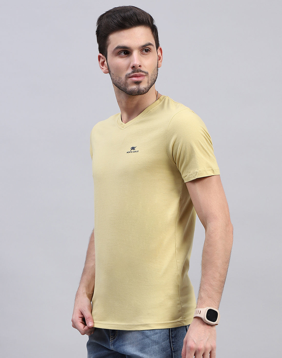 Men Multicolor Solid V Neck Half Sleeve T-Shirt (Pack of 3)