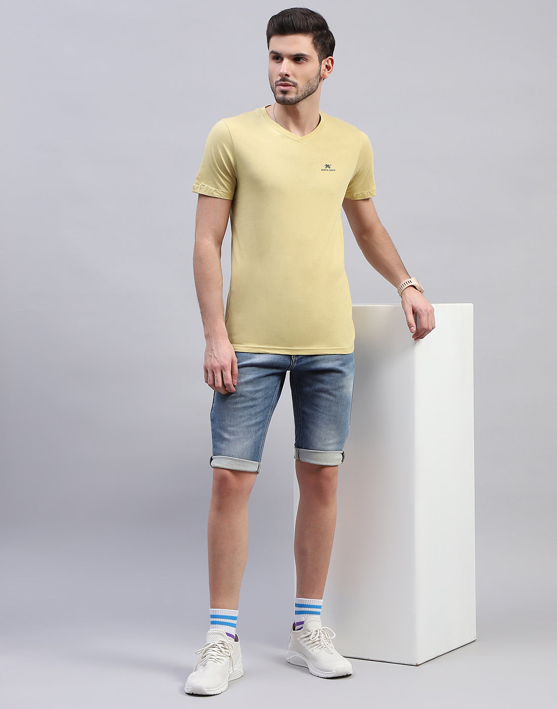 Men Multicolor Solid V Neck Half Sleeve T-Shirt (Pack of 3)