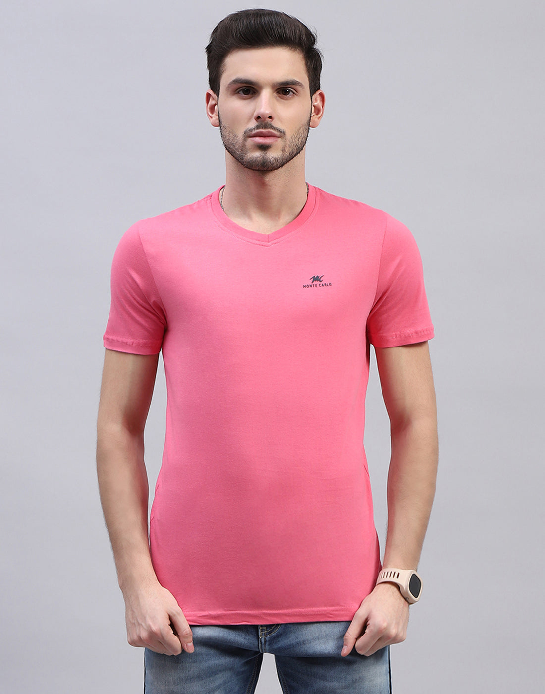 Men Multicolor Solid V Neck Half Sleeve T-Shirt (Pack of 3)