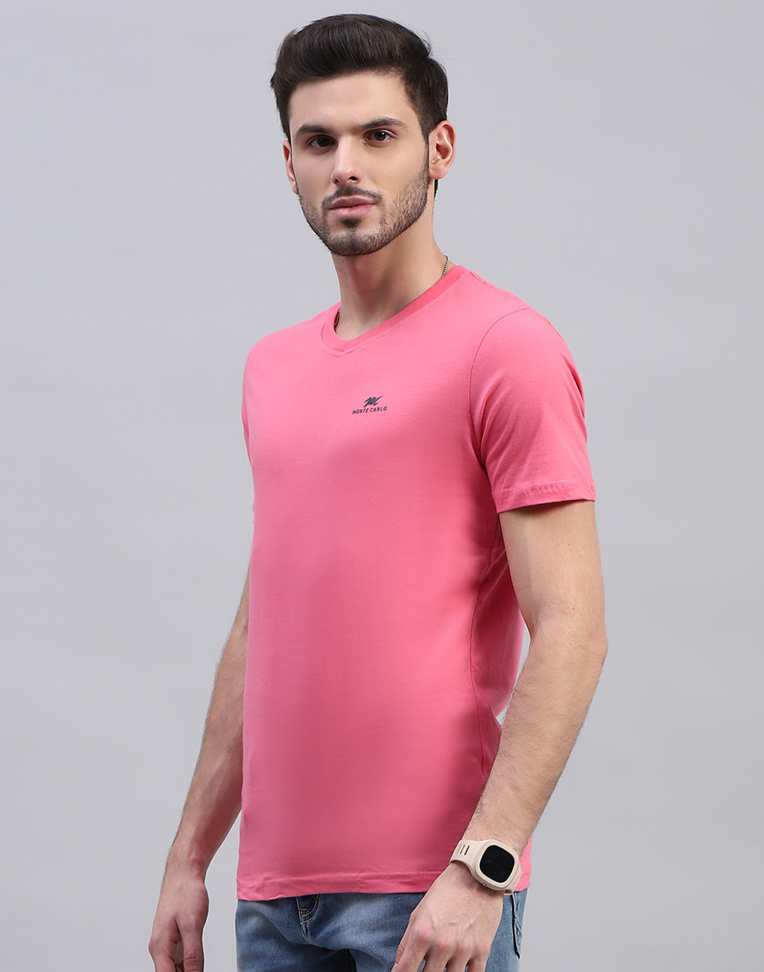 Men Multicolor Solid V Neck Half Sleeve T-Shirt (Pack of 3)