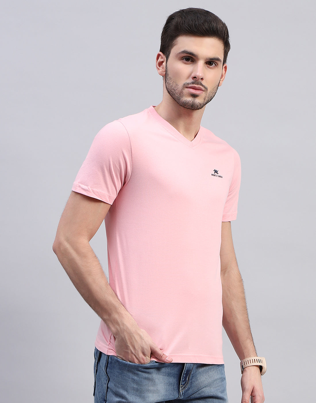 Men Multicolor Solid V Neck Half Sleeve T-Shirt (Pack of 3)