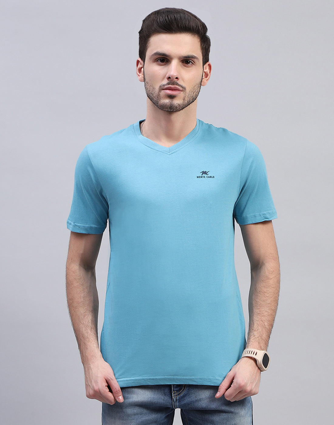 Men Multicolor Solid V Neck Half Sleeve T-Shirt (Pack of 3)