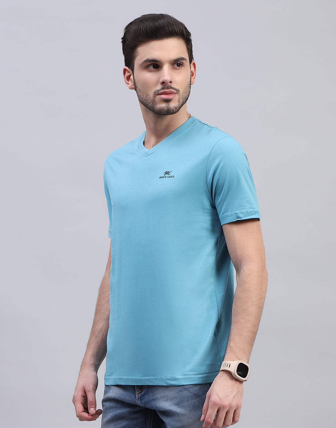 Men Multicolor Solid V Neck Half Sleeve T-Shirt (Pack of 3)