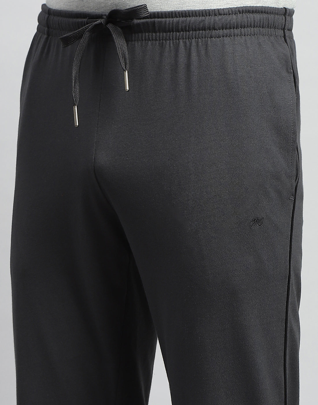 Men Dark Grey Solid Regular Fit Lower