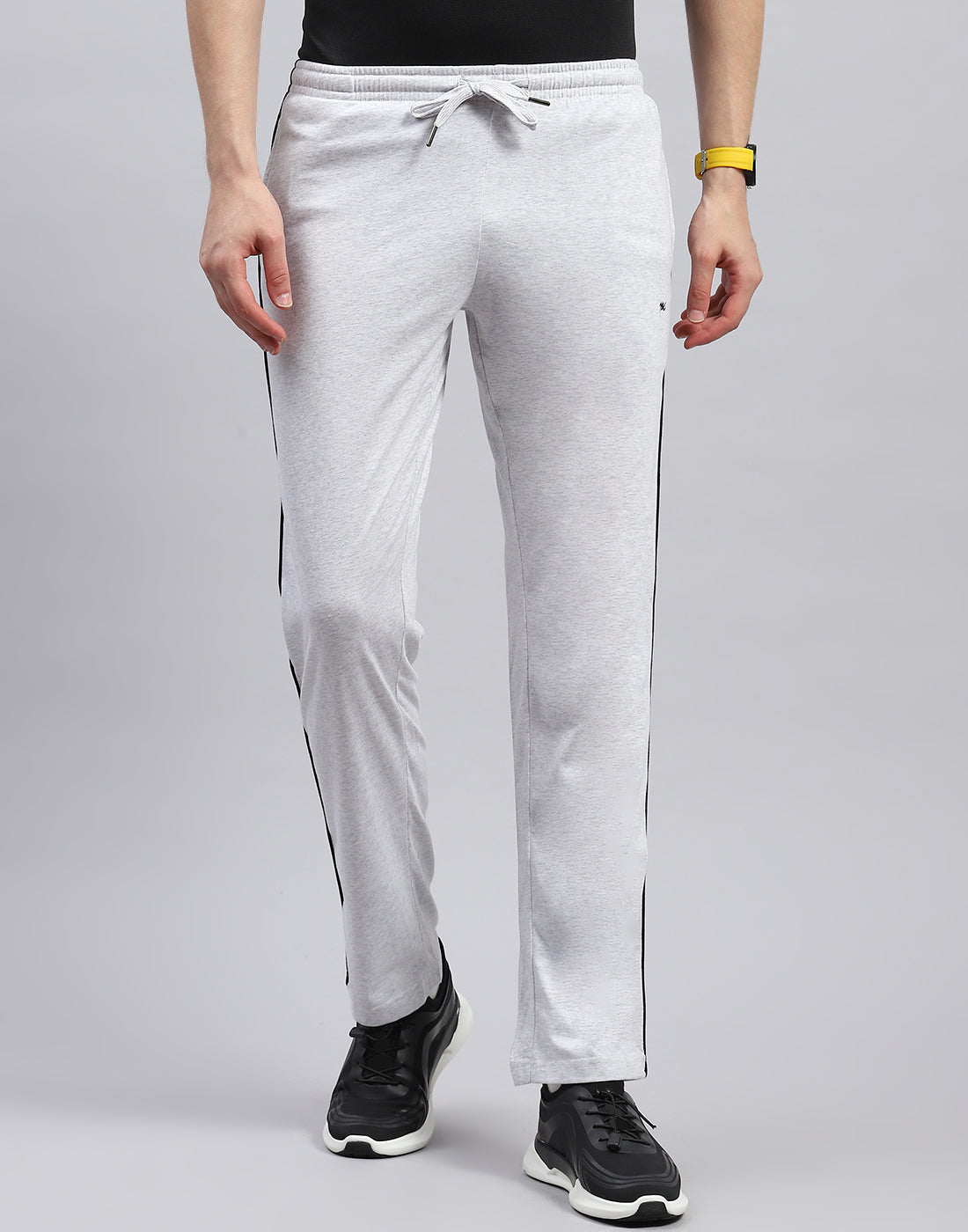 Men Grey Solid Regular Fit Lower